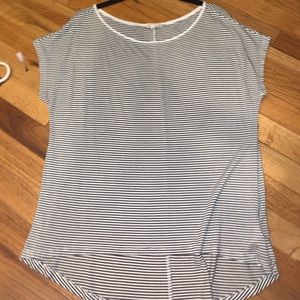 black and white striped top